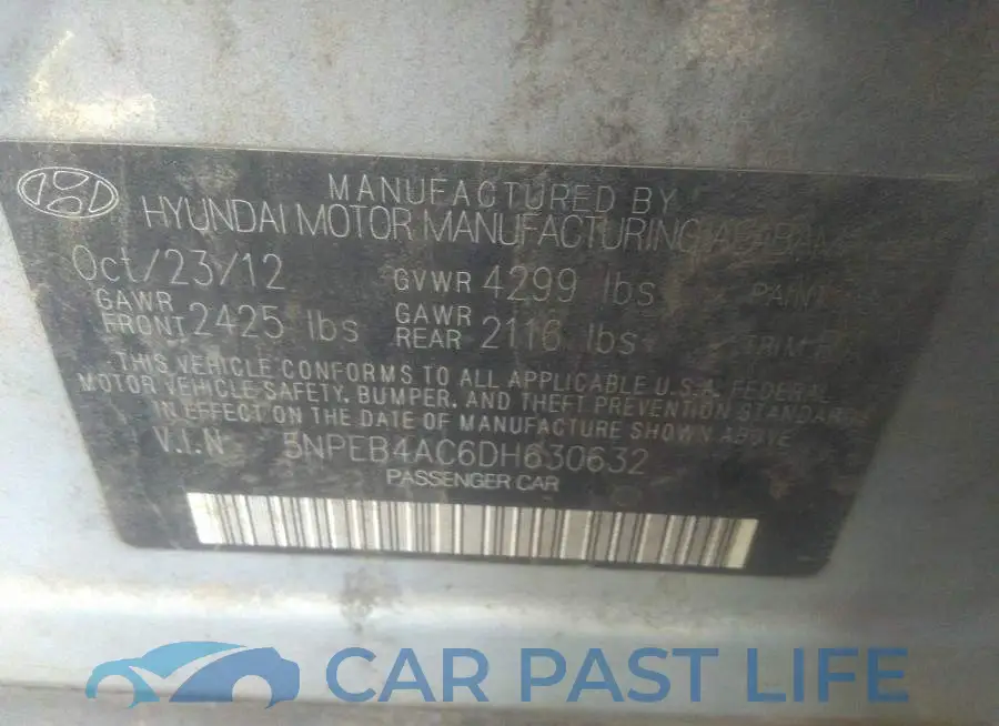 5NPEB4AC6DH630632# 9