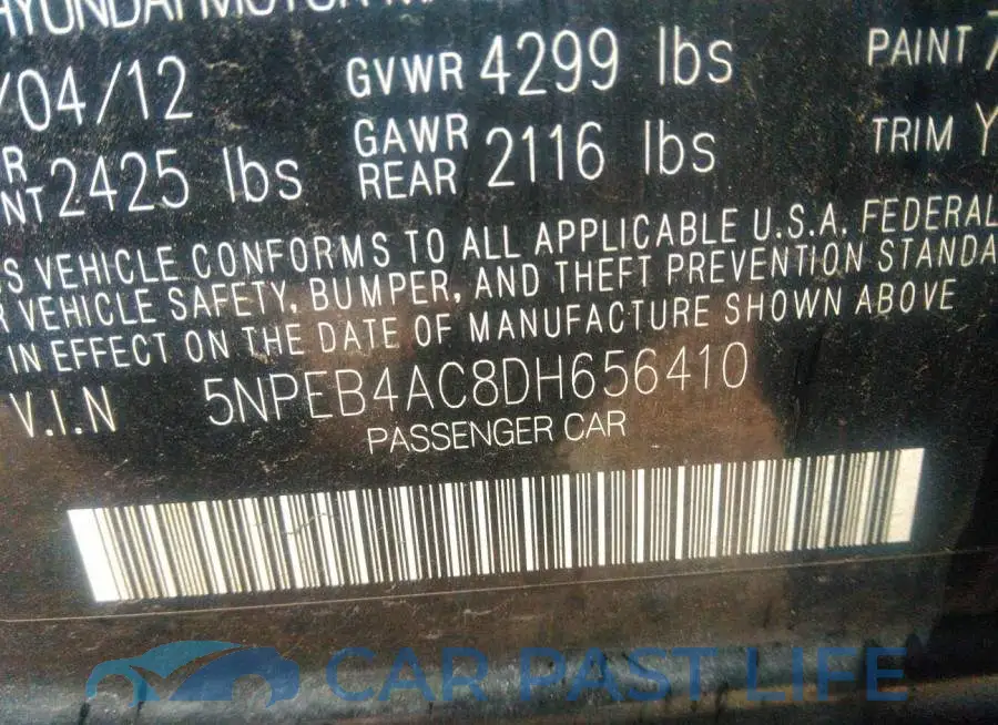 5NPEB4AC8DH656410# 9
