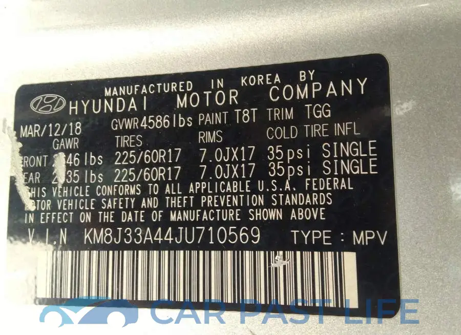 KM8J33A44JU710569# 9