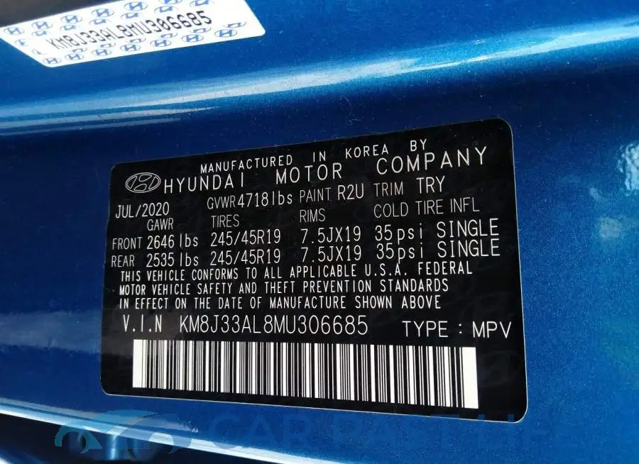 KM8J33AL8MU306685# 9