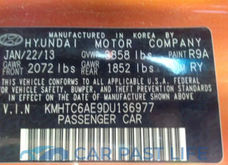KMHTC6AE9DU136977# 9