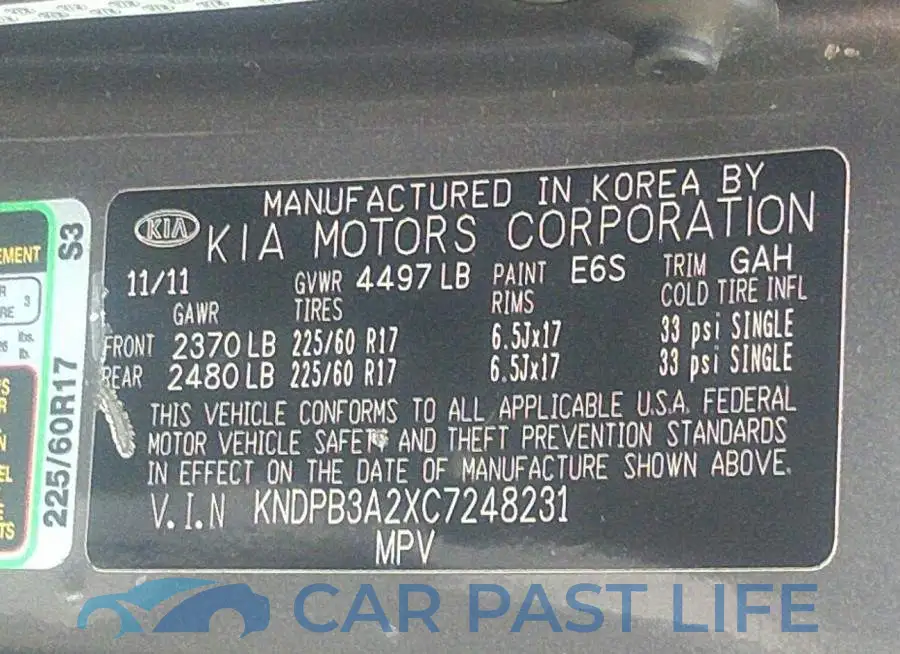 KNDPB3A2XC7248231# 9