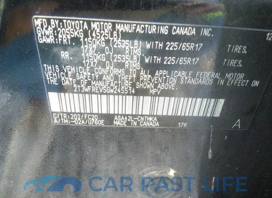 2T3WFREV5GW245514# 9