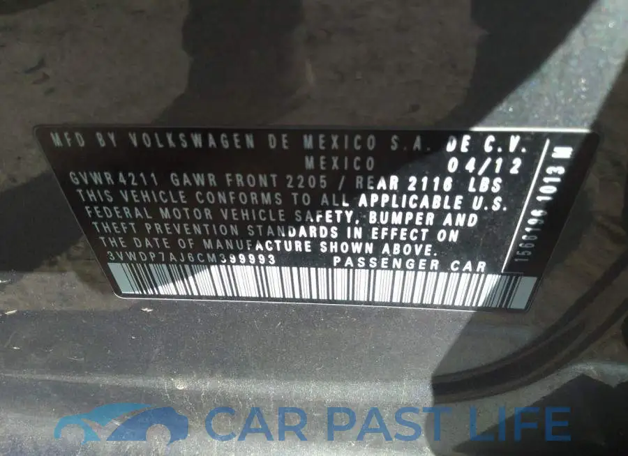 3VWDP7AJ6CM399993# 9