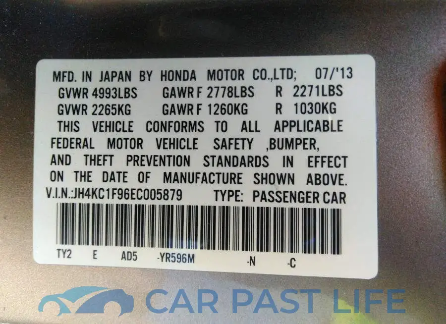 JH4KC1F96EC005879# 9
