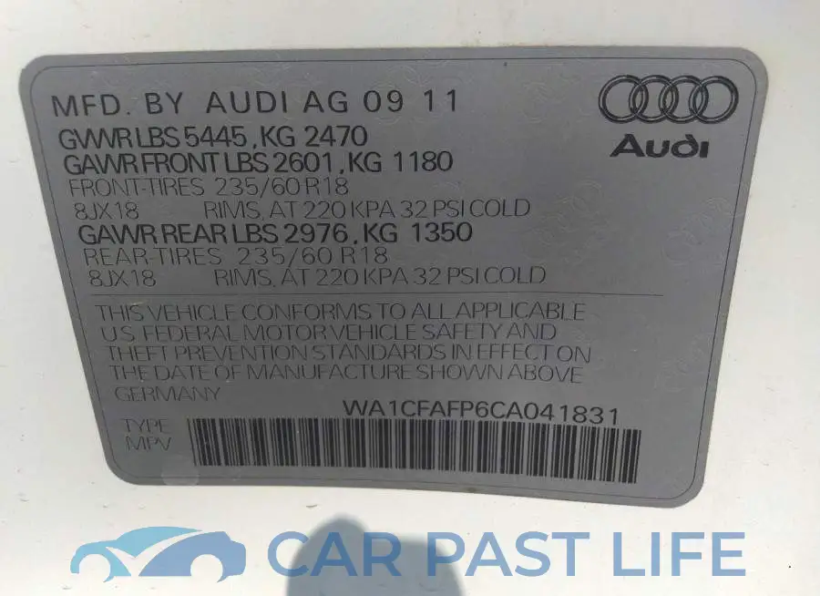 WA1CFAFP6CA041831# 9