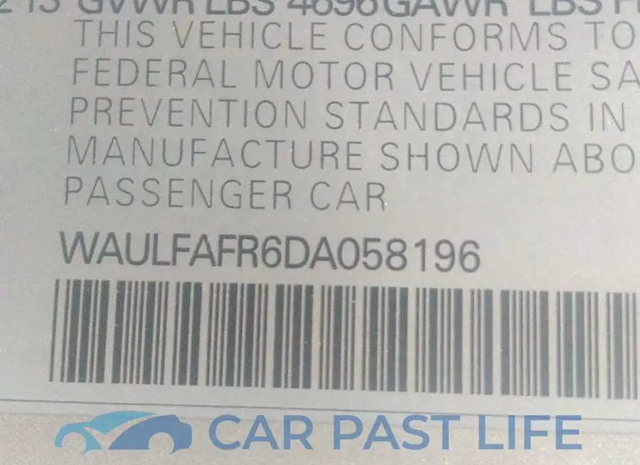 WAULFAFR6DA058196# 9