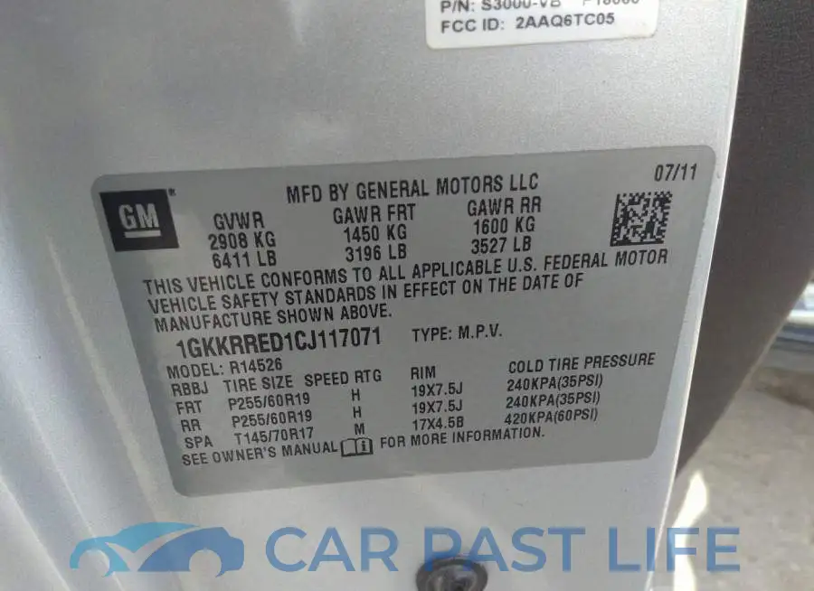 1GKKRRED1CJ117071# 9
