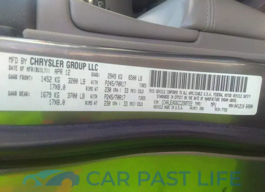 1C4RJEAG6CC299722# 9