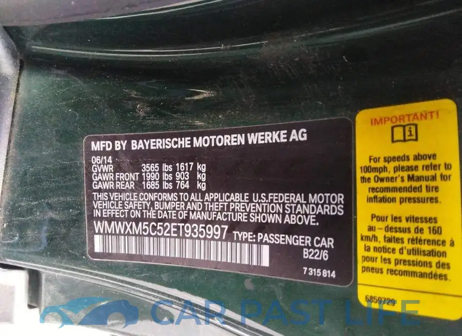 WMWXM5C52ET935997# 9