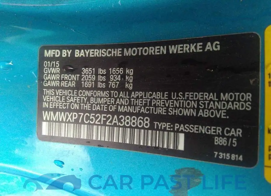 WMWXP7C52F2A38868# 9