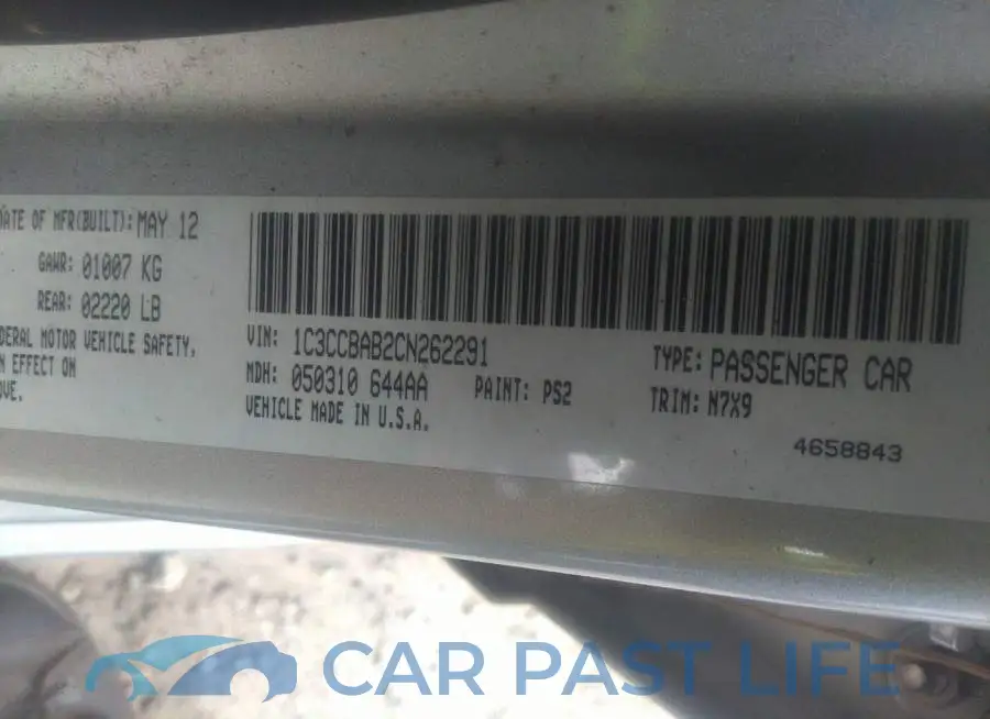1C3CCBAB2CN262291# 9