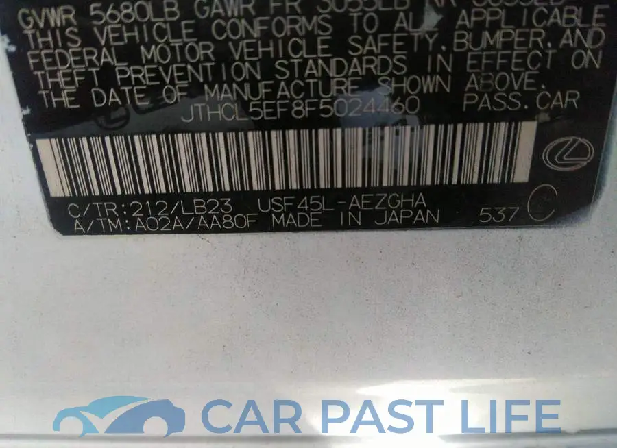 JTHCL5EF8F5024460# 9