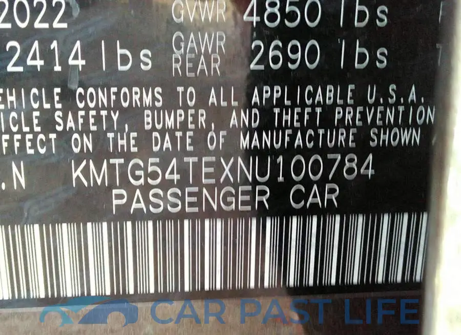 KMTG54TEXNU100784# 9