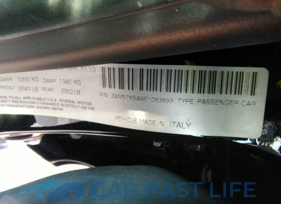 ZAM57XSA9E1083893# 9