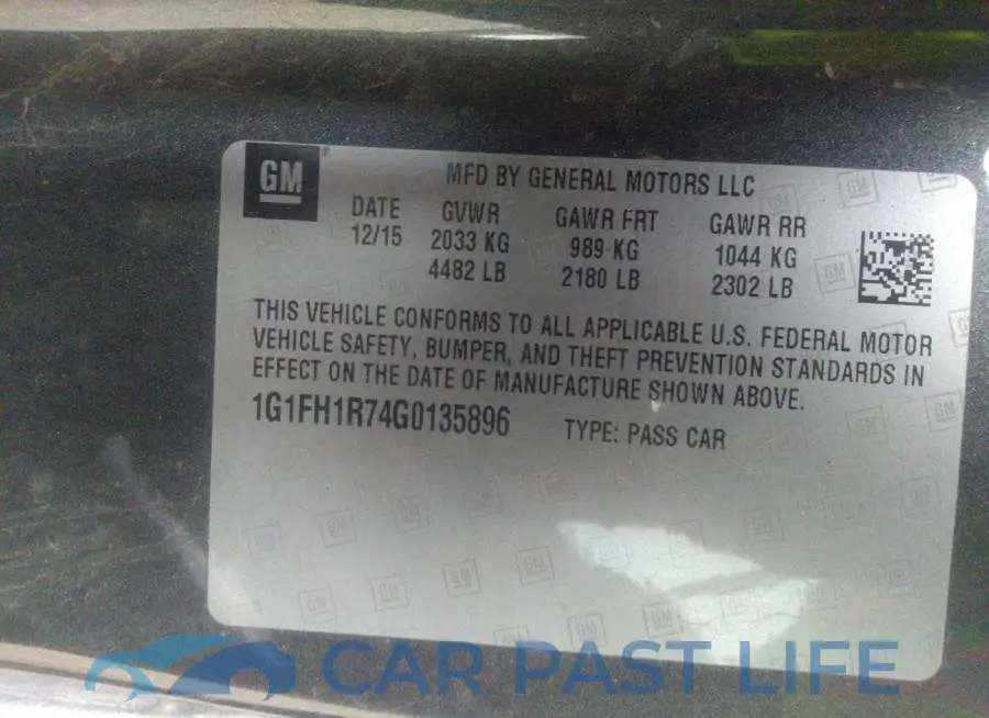 1G1FH1R74G0135896# 9