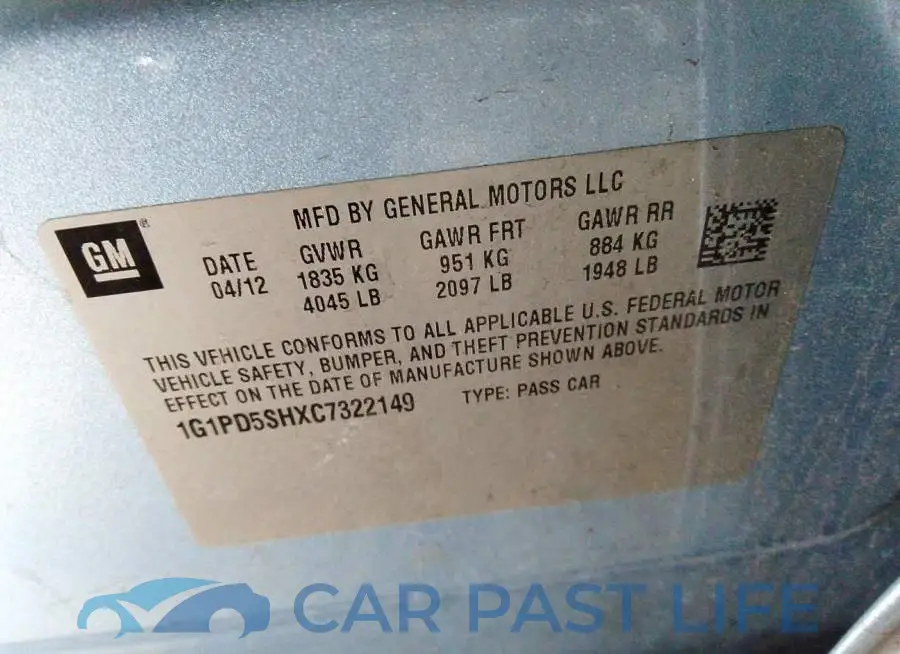 1G1PD5SHXC7322149# 9