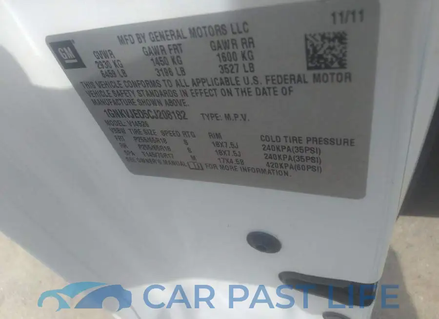 1GNKVJED5CJ208182# 9