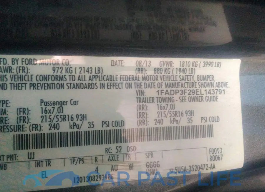 1FADP3F29EL143791# 9