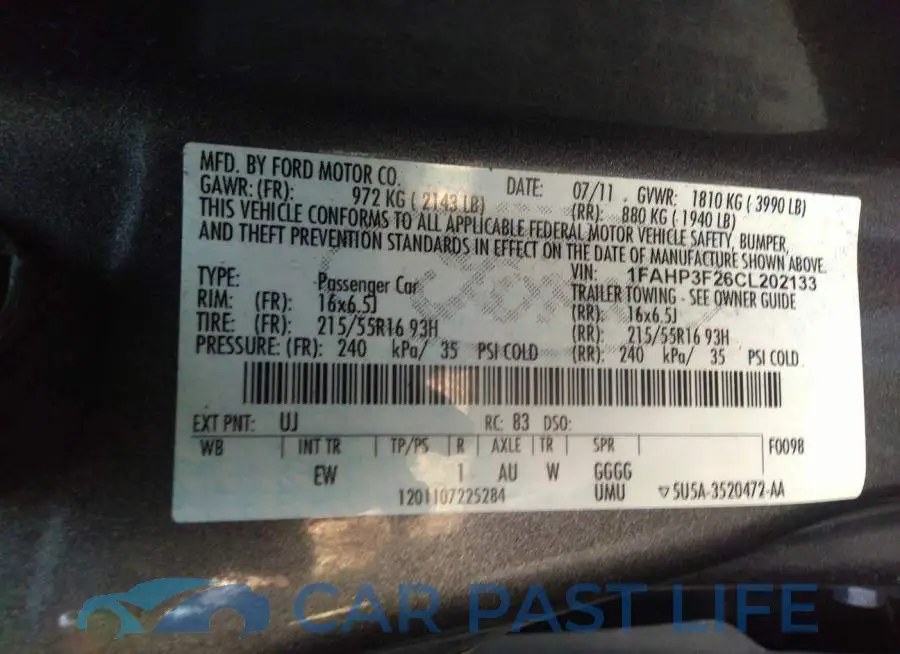 1FAHP3F26CL202133# 9