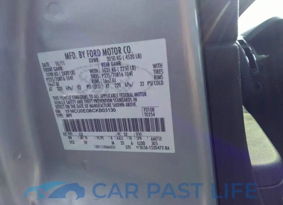1FMCU0EG6CKB03130# 9