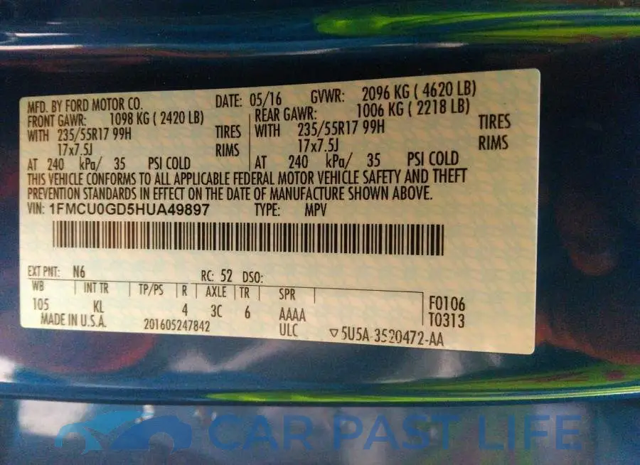 1FMCU0GD5HUA49897# 9