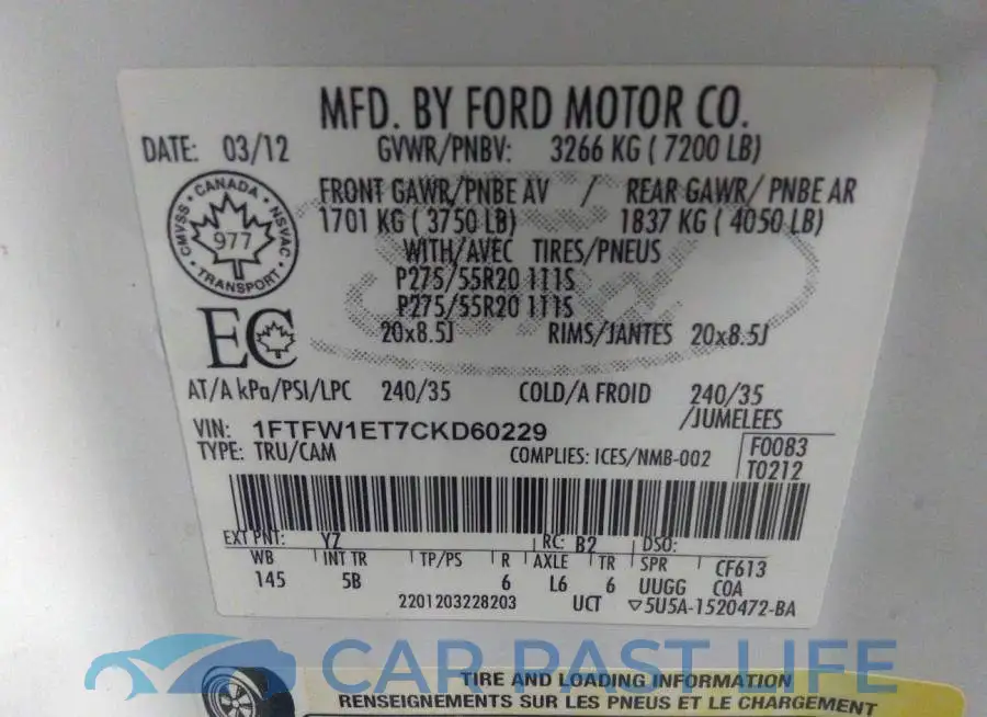 1FTFW1ET7CKD60229# 9