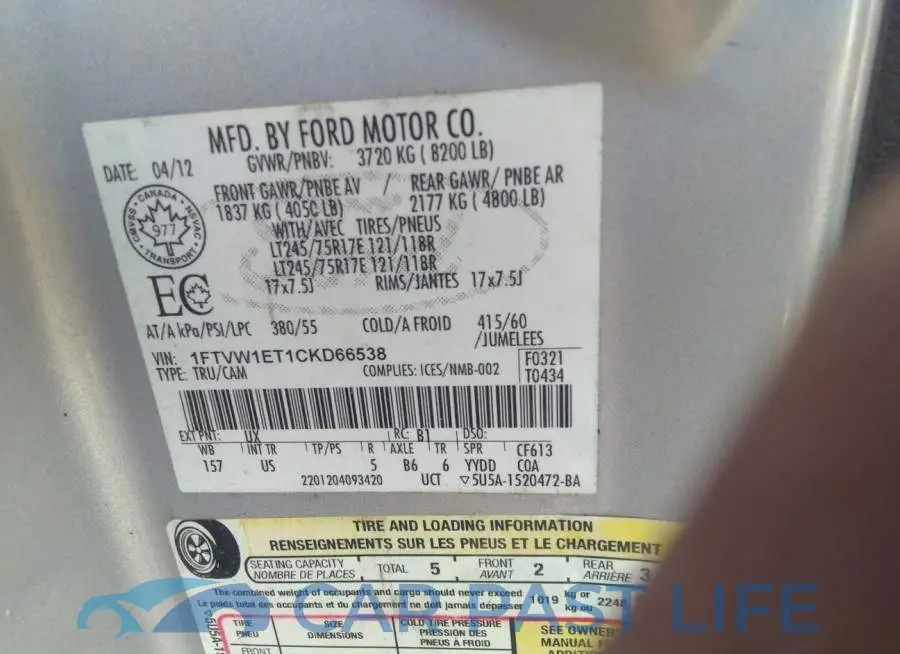 1FTVW1ET1CKD66538# 9