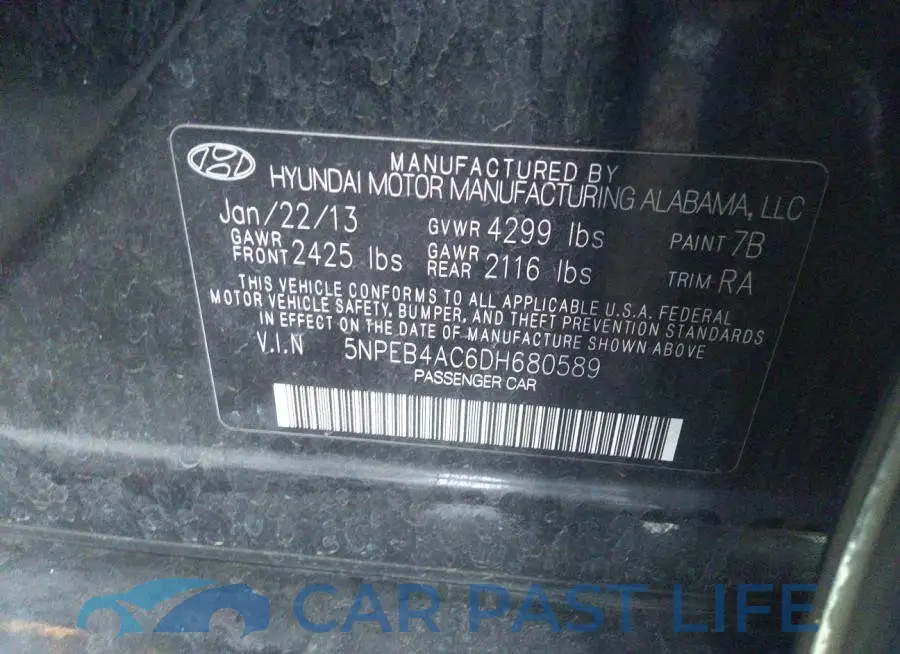 5NPEB4AC6DH680589# 9