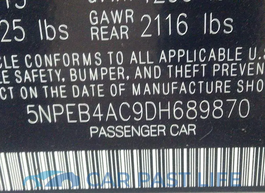 5NPEB4AC9DH689870# 9