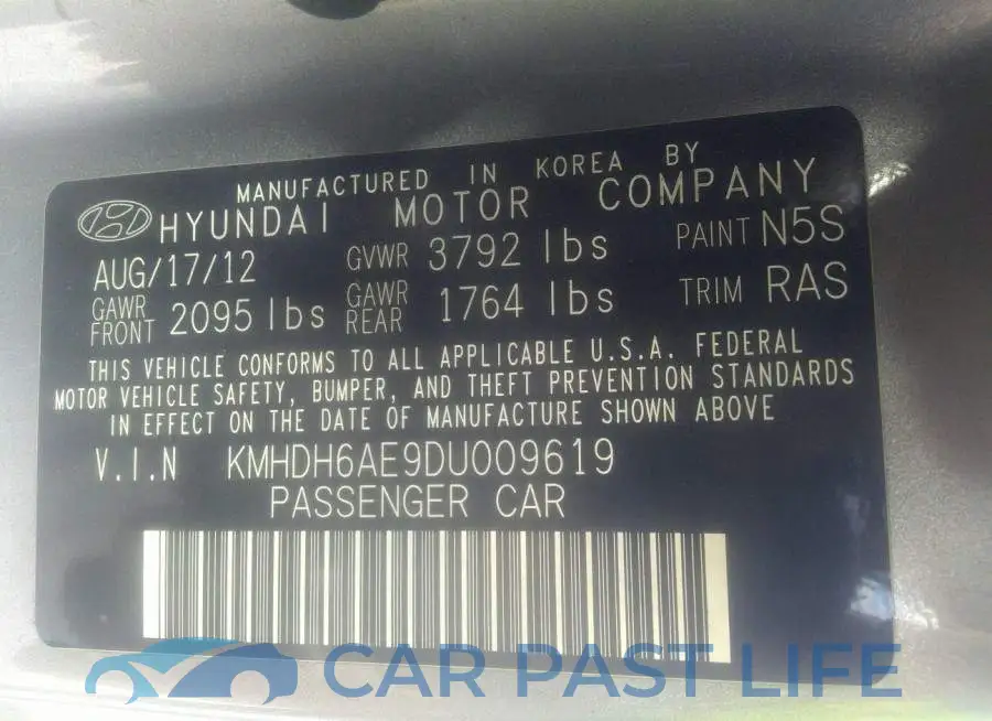 KMHDH6AE9DU009619# 9