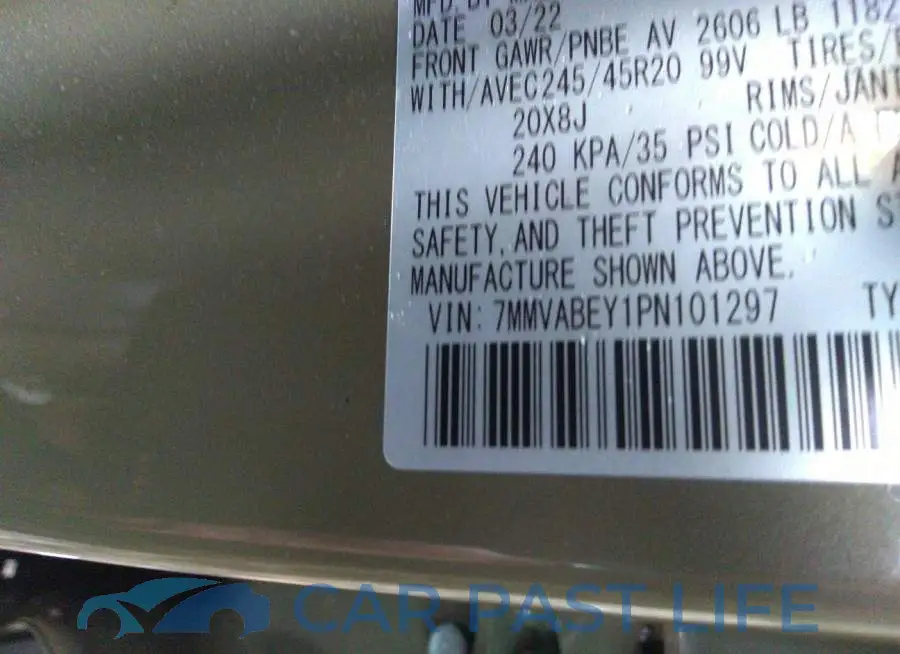 7MMVABEY1PN101297# 9