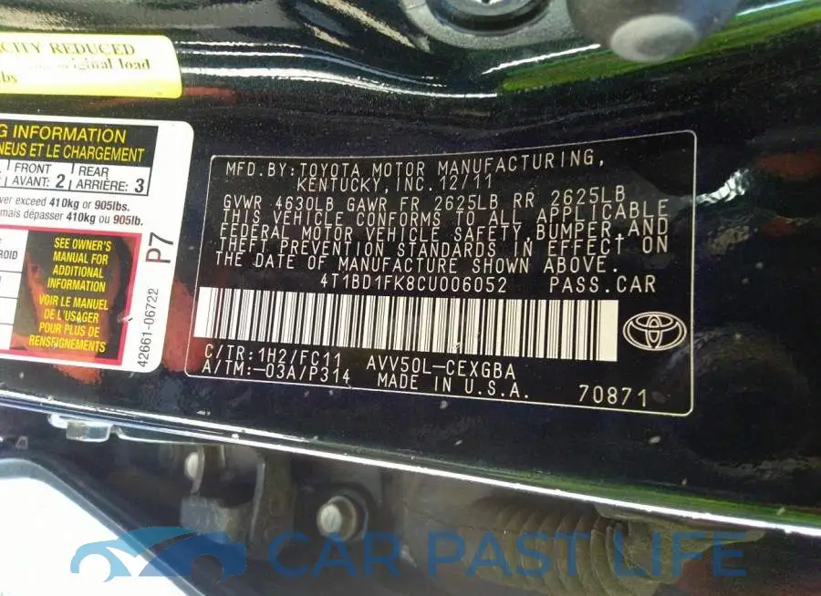 4T1BD1FK8CU006052# 9