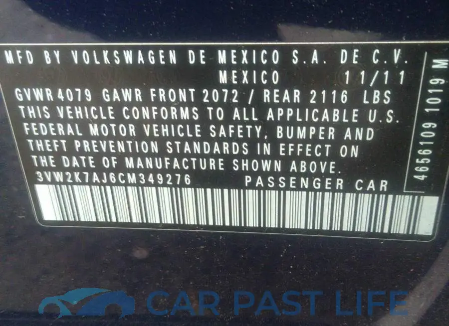 3VW2K7AJ6CM349276# 9