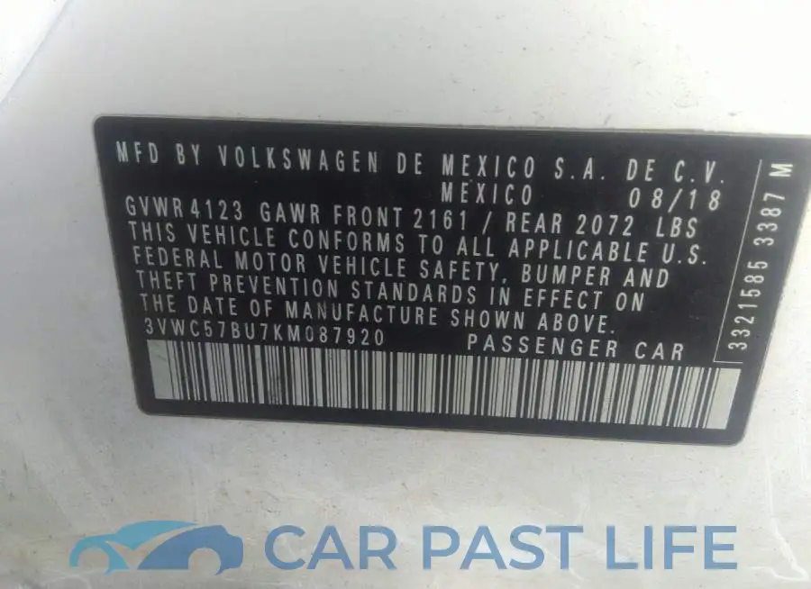 3VWC57BU7KM087920# 9