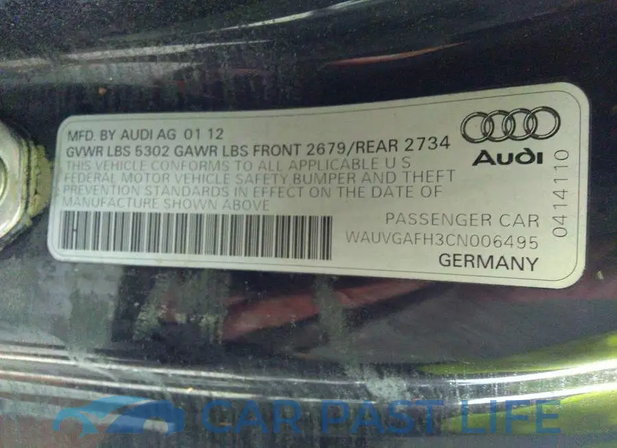 WAUVGAFH3CN006495# 9