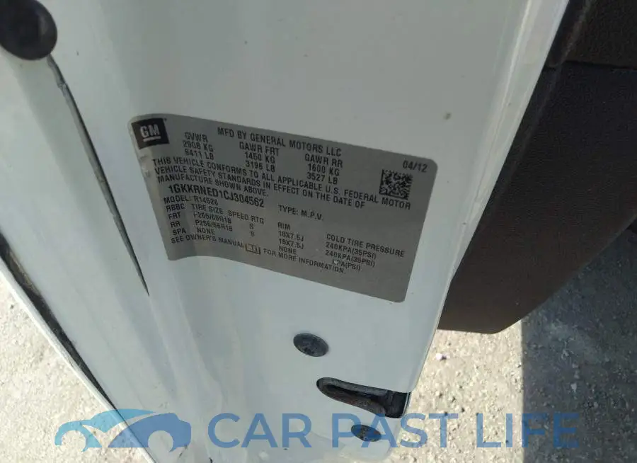 1GKKRNED1CJ304562# 9