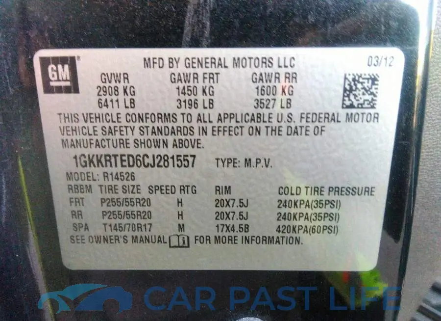 1GKKRTED6CJ281557# 9