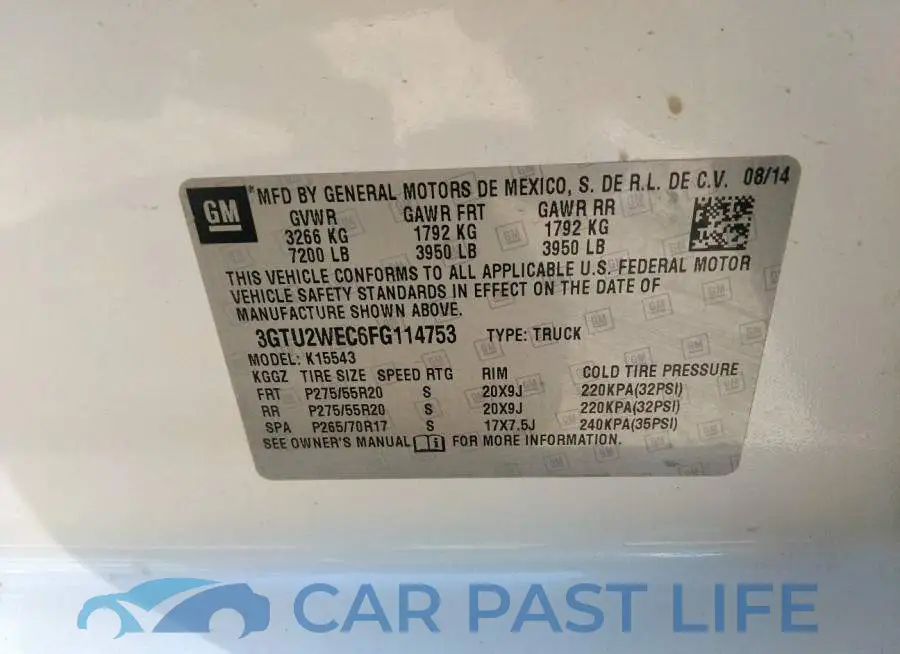 3GTU2WEC6FG114753# 9