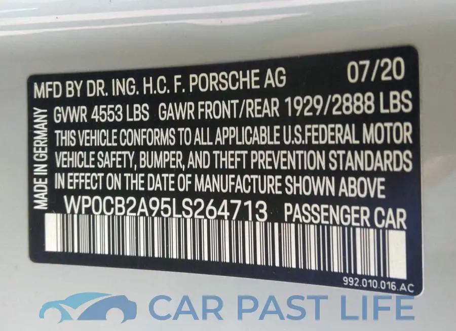 WP0CB2A95LS264713# 9