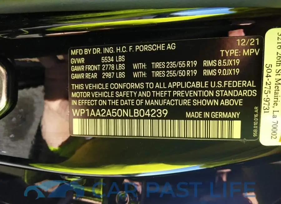 WP1AA2A50NLB04239# 9