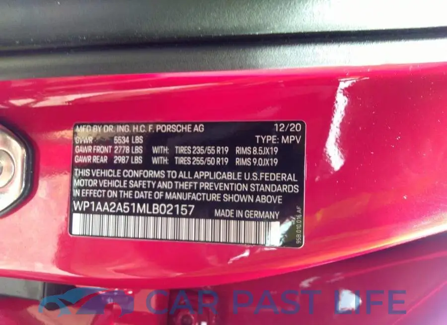 WP1AA2A51MLB02157# 9