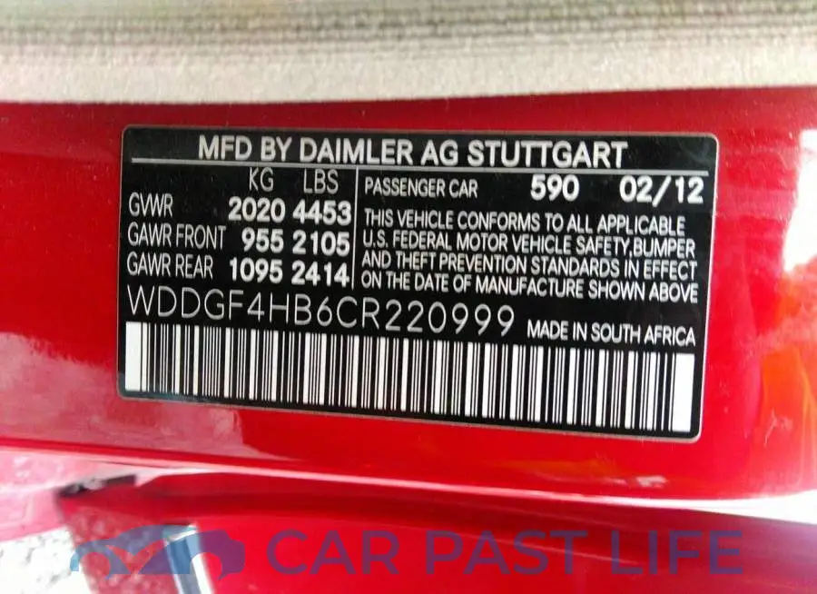 WDDGF4HB6CR220999# 9
