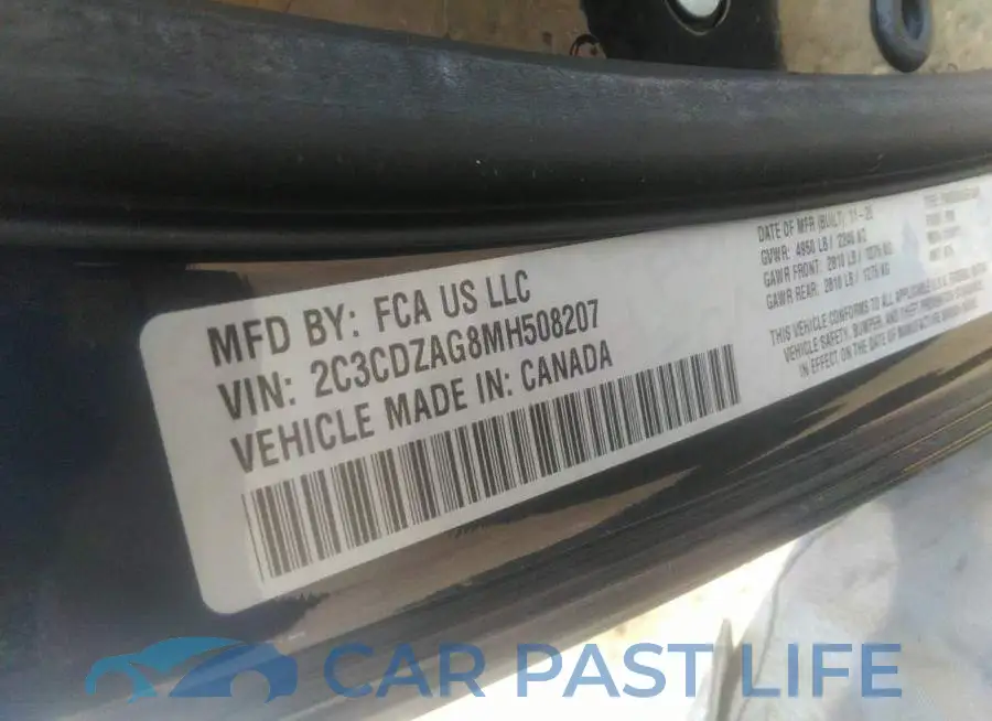 2C3CDZAG8MH508207# 9