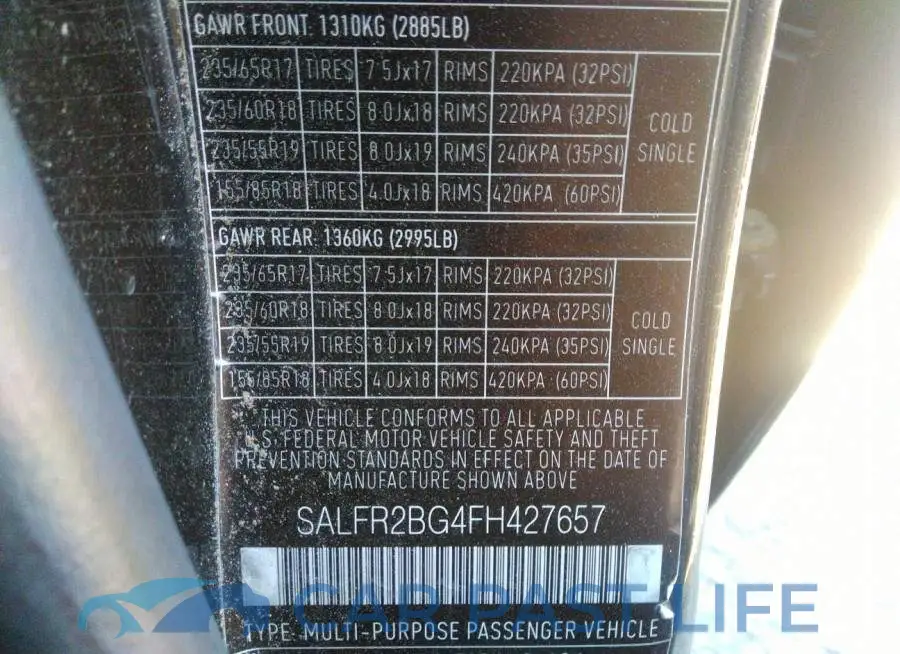SALFR2BG4FH427657# 9