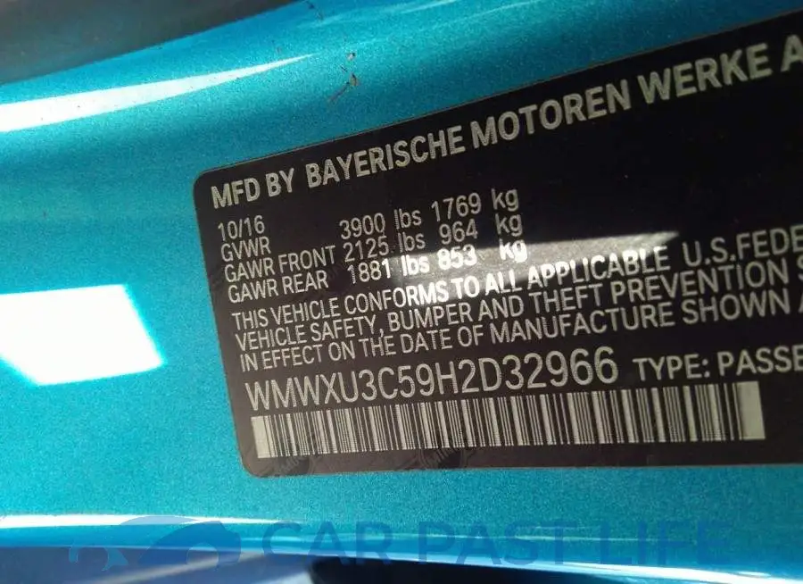 WMWXU3C59H2D32966# 9