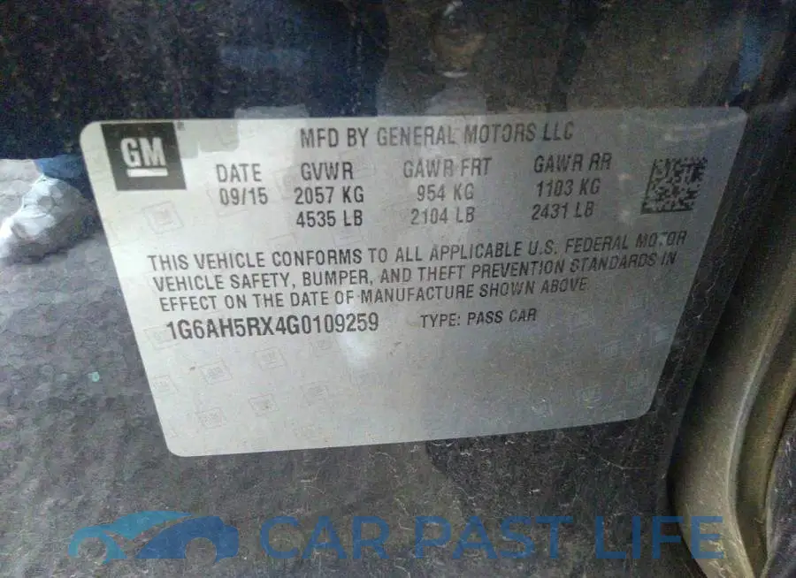 1G6AH5RX4G0109259# 9