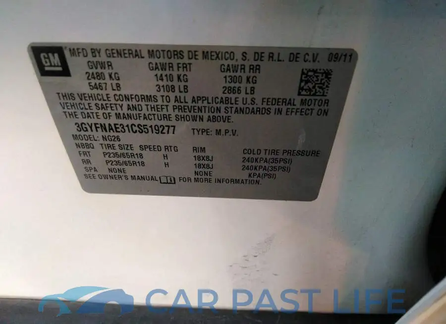 3GYFNAE31CS519277# 9