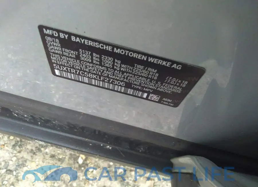 5UXTR7C58KLF27306# 9