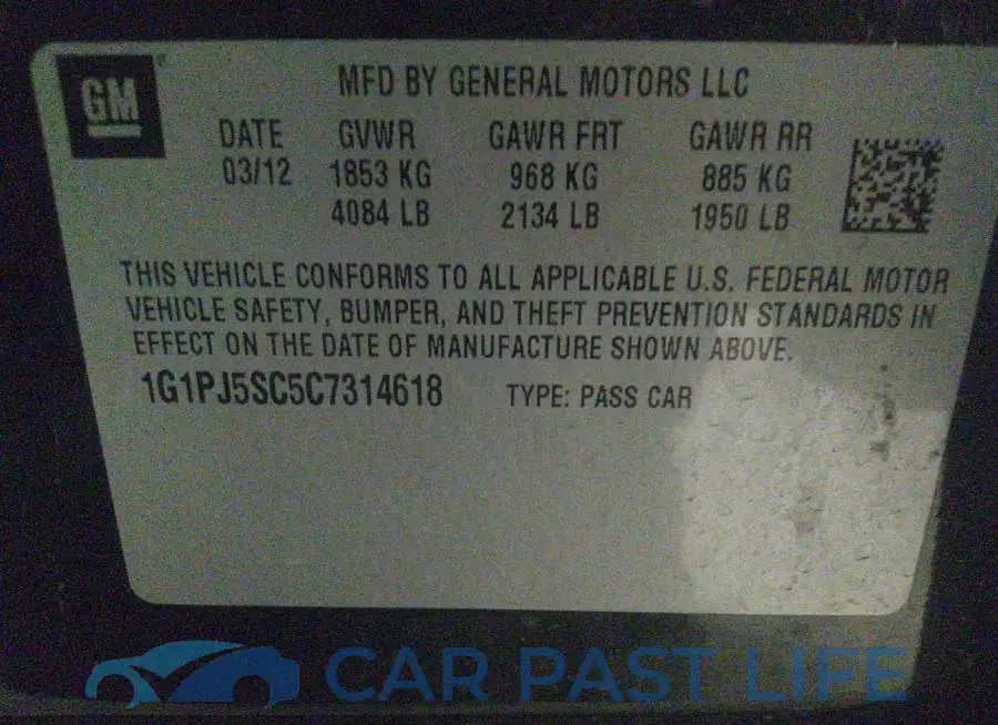 1G1PJ5SC5C7314618# 9